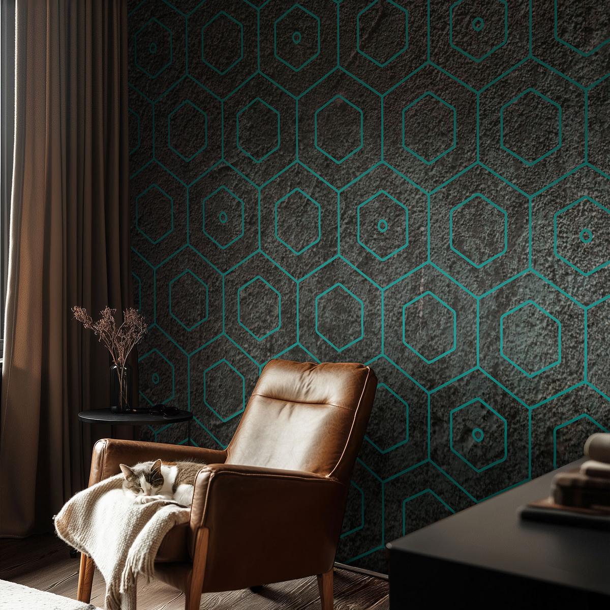 FOTOTAPETE 416x254 cm - Geometrisches Muster - Braun, Textil (416/254cm) - Wallfluent