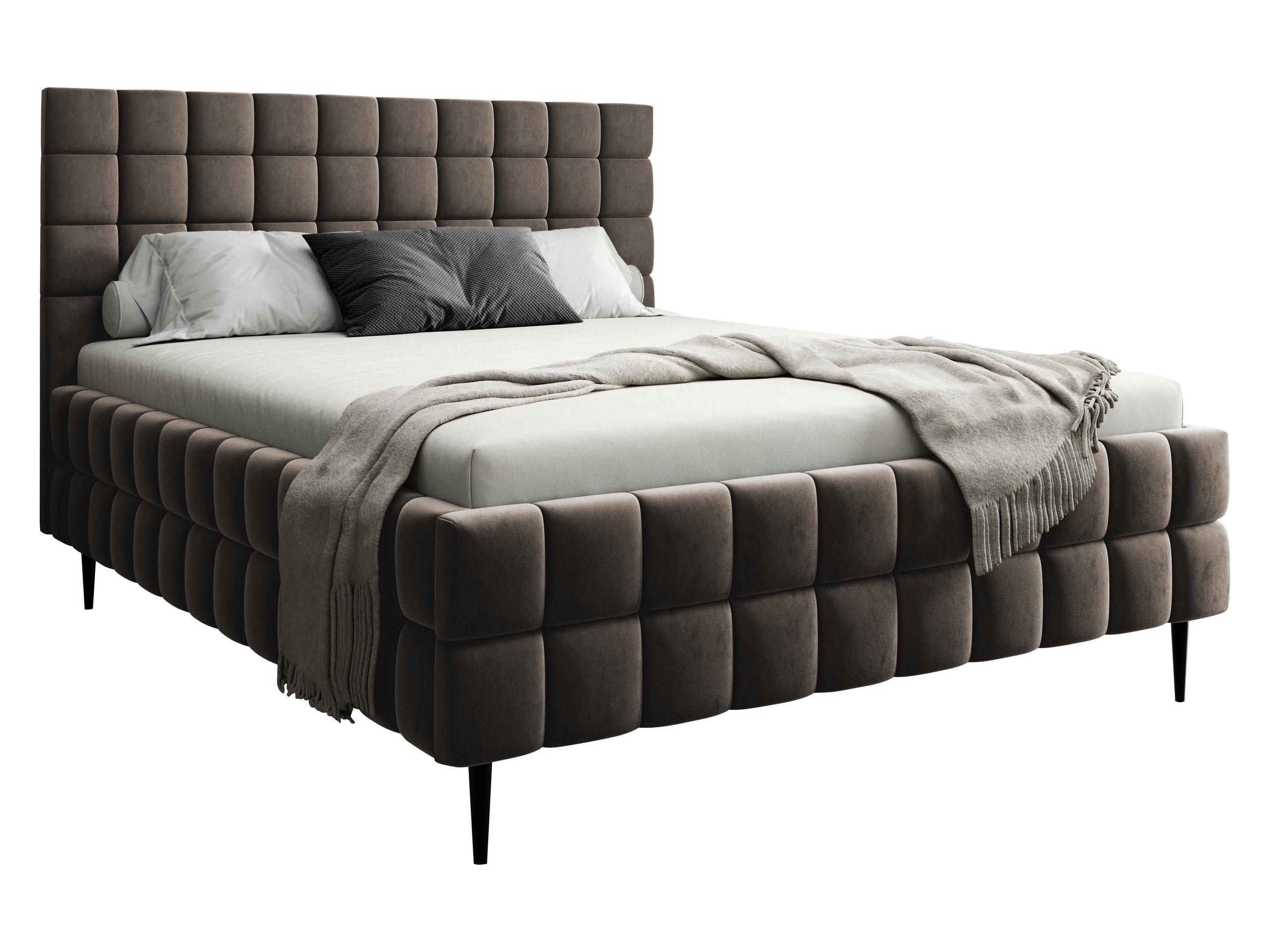 POLSTERBETT Ardea Leg - Schwarz/Braun, Holz/Textil (160/200cm) - MIRJAN24