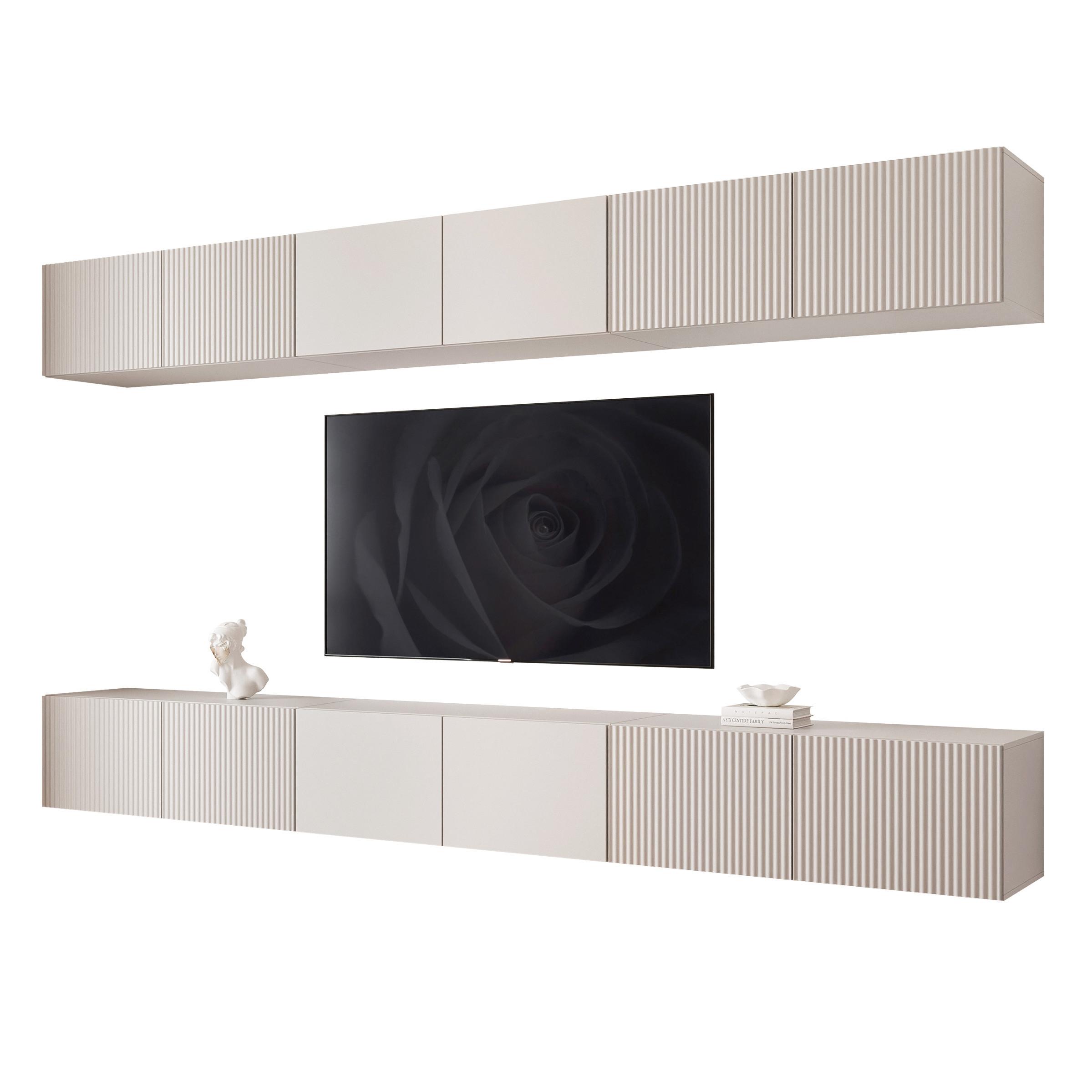 TV-LOWBOARD ANGEL IX mit LED-Beleuchtung, 300 cm Kaschmir - Kaschmir, Holzwerkstoff (300/36/40cm) - Idohome