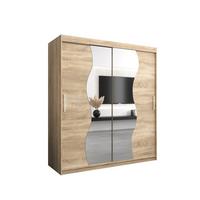 SCHWEBETÜRENSCHRANK 200/180/62 2-türig - Silberfarben/Sonoma Eiche, Holz/Kunststoff (180/200/62cm) - MÖBEL KRYSPOL
