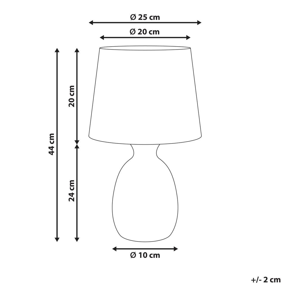TISCHLAMPE Keramik Hellbeige Aguan - Beige, Keramik (25/25/44cm) - Beliani