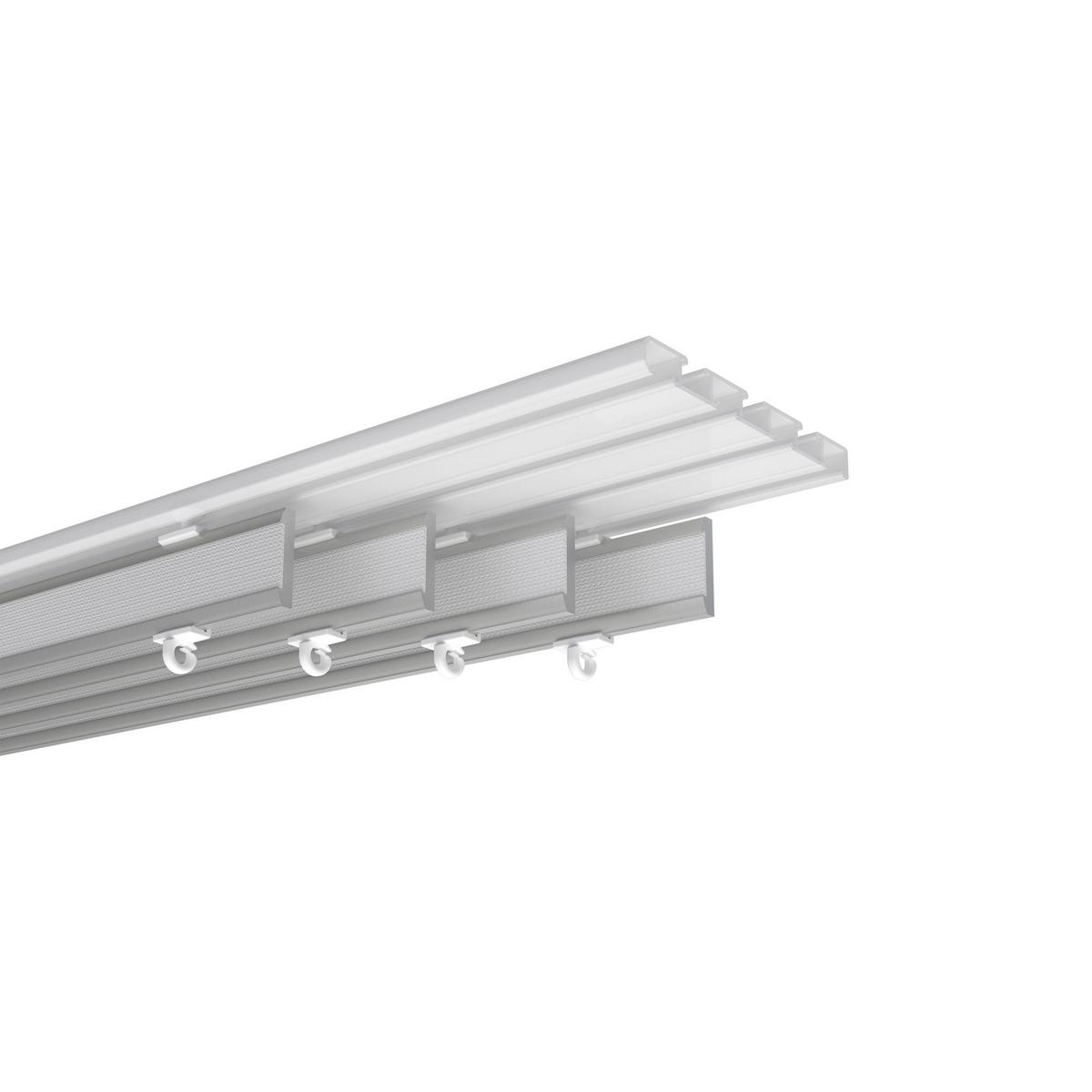 PANEELWAGEN MIT KLETTBAND und Rundkopfgleiter Easyslide 90 cm, Aluminium, Silbergrau - Alufarben, Metall (1/4.3/90cm) - INTERDECO