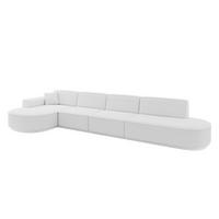 ECKSOFA Ottomane Links MARI-L3-v3 - 413x171x83 cm Weiß Bouclé - Schwarz/Weiß, Holzwerkstoff/Kunststoff (413/171cm) - ALTDECOR
