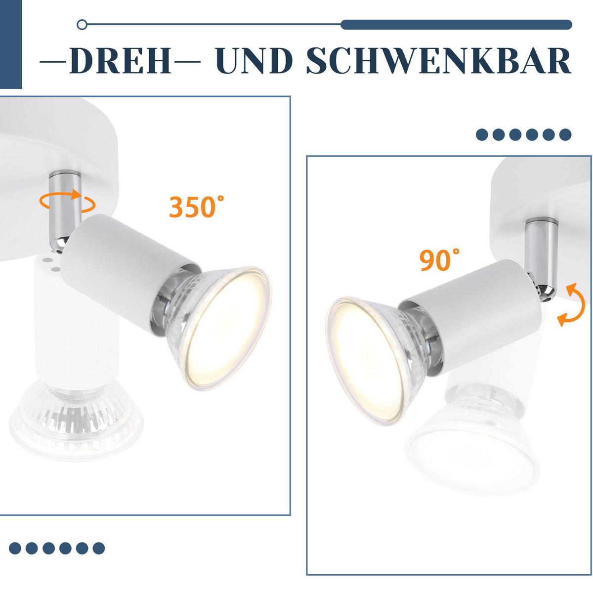DECKENSTRAHLER Windsheim 2-flammig 12/12/10.4 cm - Weiß, Metall (12/12/10.4cm) - Nettlife