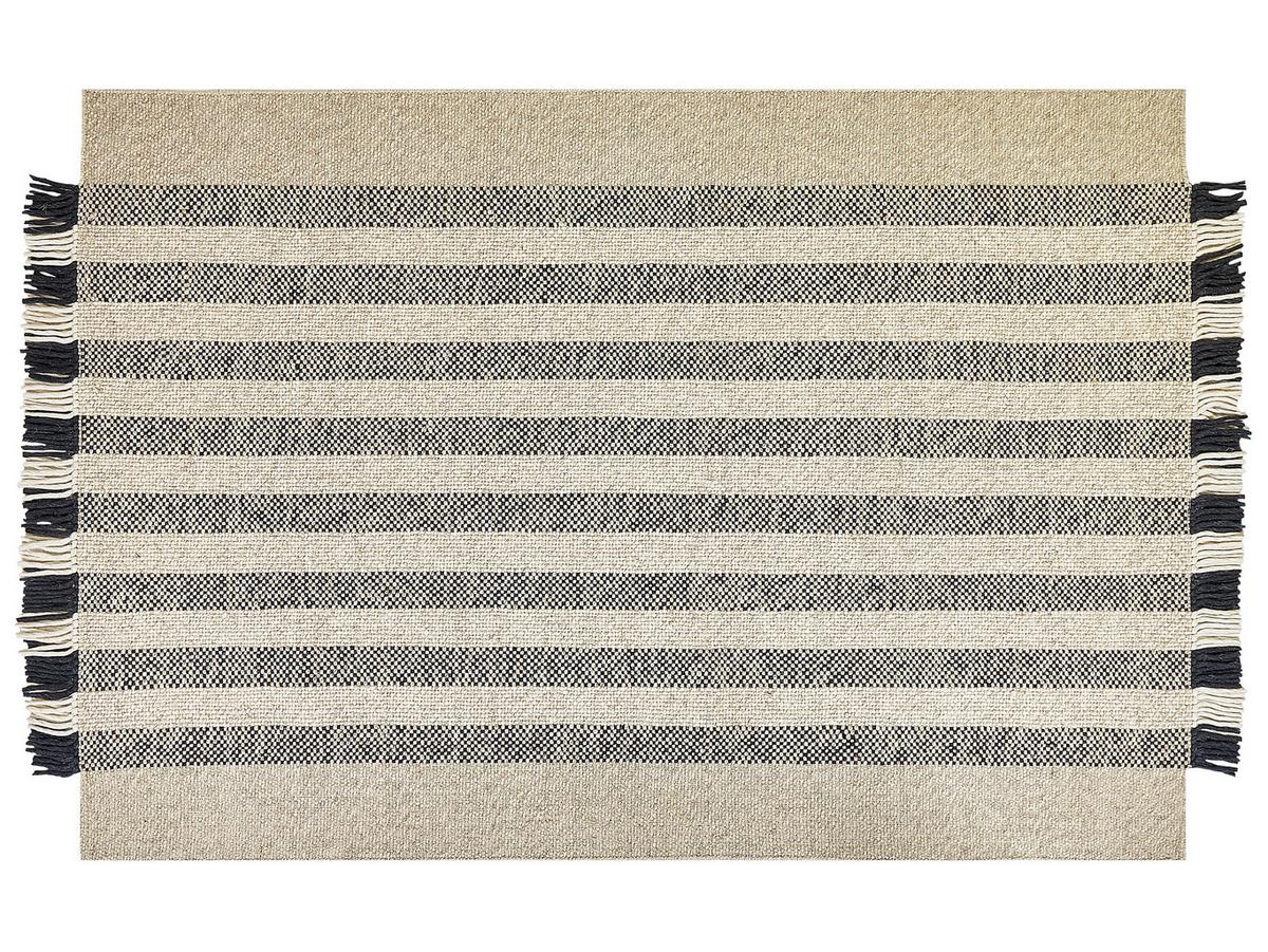 KURZFLOR-TEPPICH Tacettin 230/160 cm - Schwarz, Textil (160/230cm) - Beliani