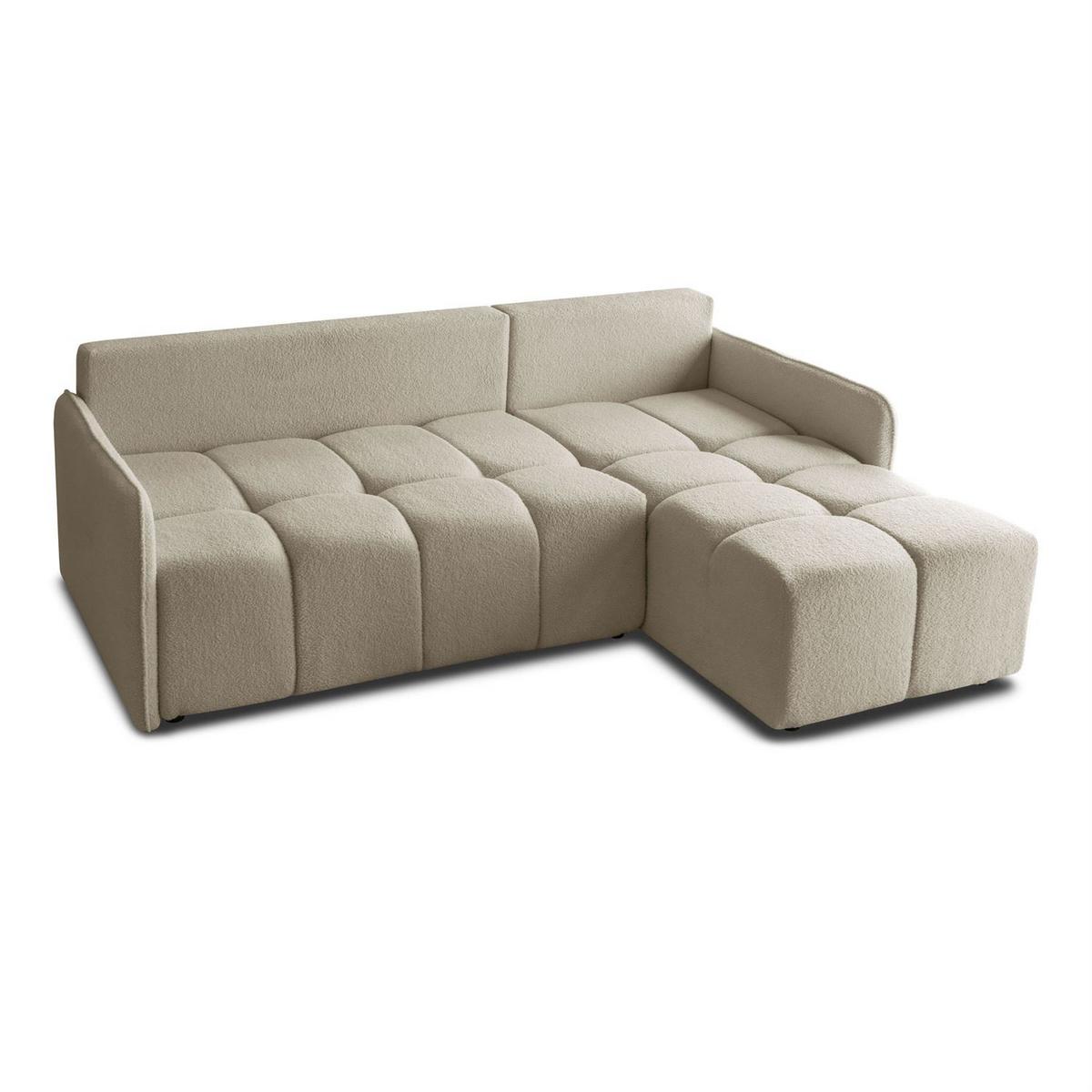 AUSZIEHBARES Ecksofa GAMMA mit Schlaffunktion Quelle 16 - Beige, Textil (217/145cm) - Lookway