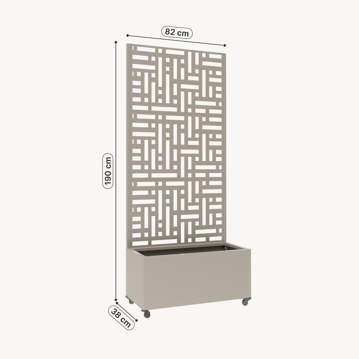 BLUMENKASTEN mit Trennwand Bernalda - Beige, Metall (82/190/38cm) - casa.pro