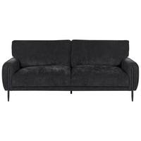 3-SITZER-SOFA Chenillegewebe Schwarz Skaro - Schwarz, Textil (214/87/89cm) - Beliani