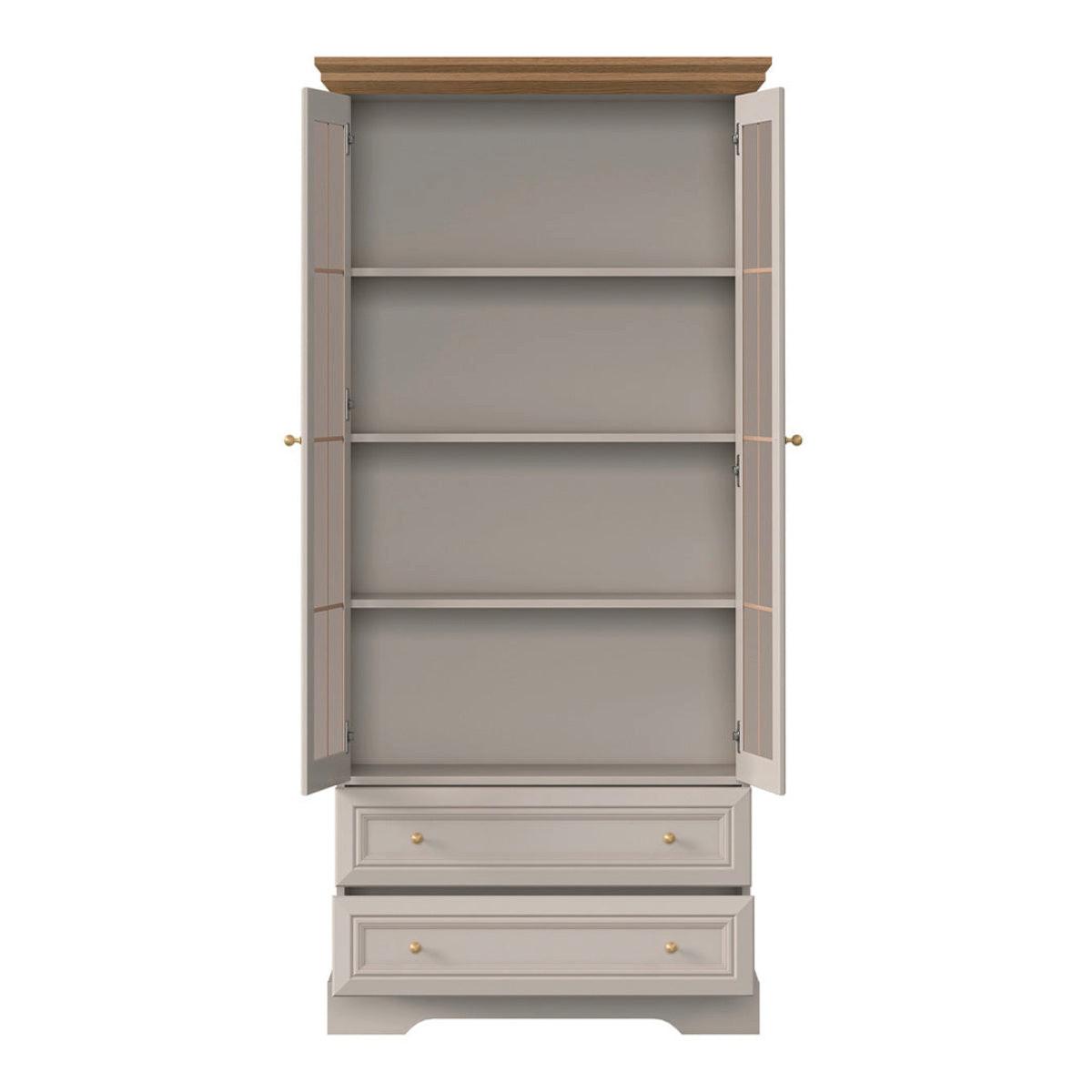 GESCHIRRSCHRANK Dulci Kaschmir und Holz - Beige, Holzwerkstoff (88.4/188.8/40.7cm) - Petits-meubles