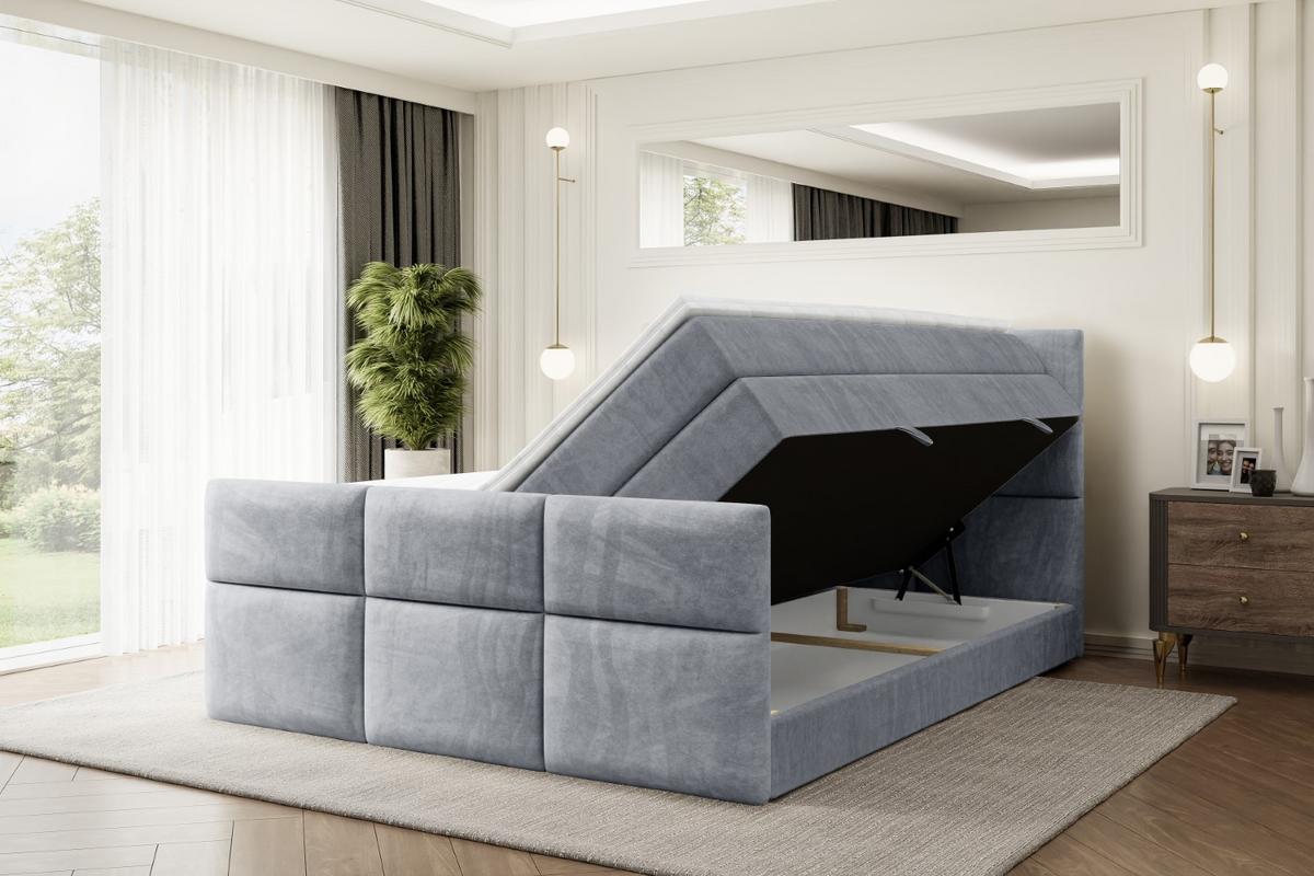 BOXSPRINGBETT OHIO-Z KING - 140x200 - H3/H4 - Grau - Grau, Holzwerkstoff (140/200cm) - ALTDECOR