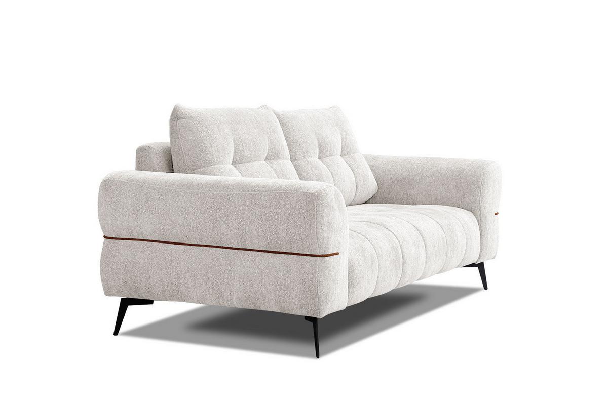 SOFA SALVINI 2,5-Sitzer, weiß - Schwarz/Weiß, Holzwerkstoff/Textil (176/88/99cm) - Wozimo