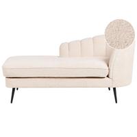 CHAISELONGUE Bouclé hellbeige rechtsseitig Allier - Beige/Schwarz, Textil (150/75/76cm) - Beliani