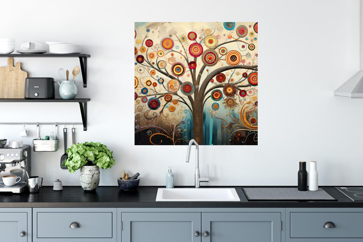 WANDTATTOO Baum - Baum des Lebens - Farbe Wanddeko 50x50 cm - Braun, Kunststoff (50/50/0.1cm) - MuchoWow