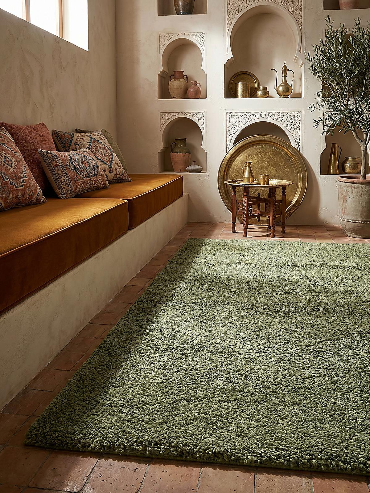 TEPPICH LYNE, einfarbig, Grün, 160 x 230 cm - Grün, Textil (230/160cm) - KADIMA DESIGN