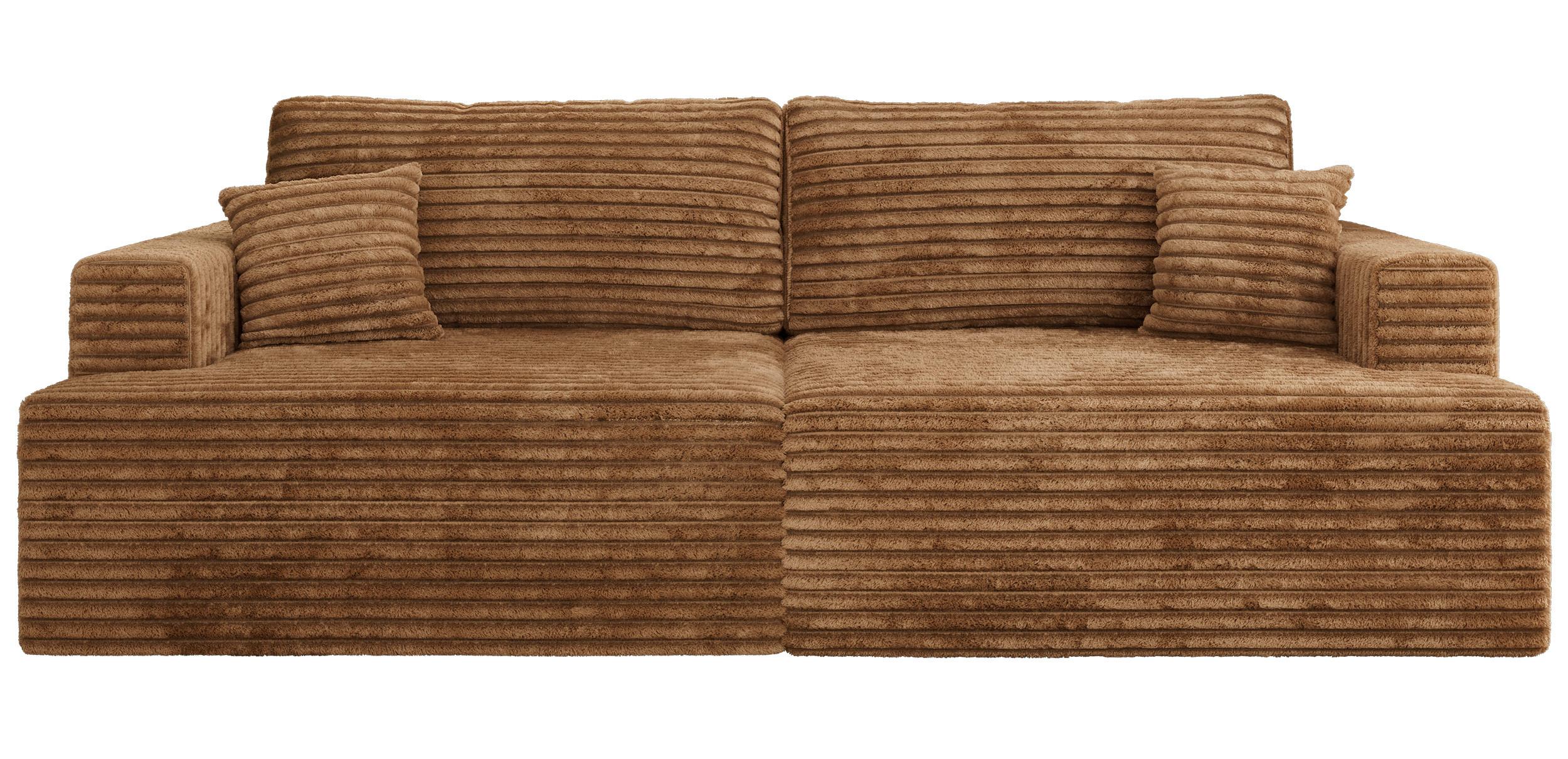 4-SITZER SOFA VIRELLA Orange Cord - Schwarz/Orange, Kunststoff/Textil (240/88/115cm) - MKS