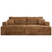 4-SITZER SOFA VIRELLA Orange Cord - Schwarz/Orange, Kunststoff/Textil (240/88/115cm) - MKS