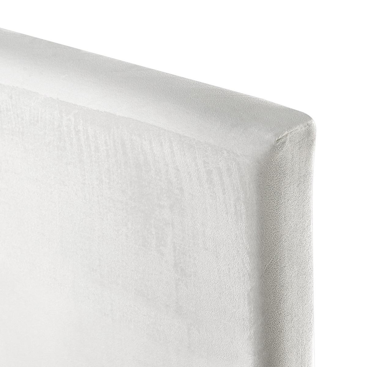 BETTRAHMENBEZUG Samtstoff 180/200 cm Weiß Fitou - Weiß, Textil (190/214cm) - Beliani