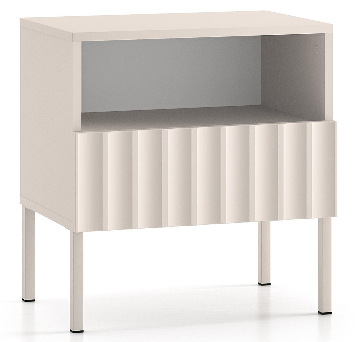 NACHTTISCH Derriva Hellbeige 50 cm - Ecru/Beige, Holzwerkstoff/Metall (50/53/35.2cm) - Selsey