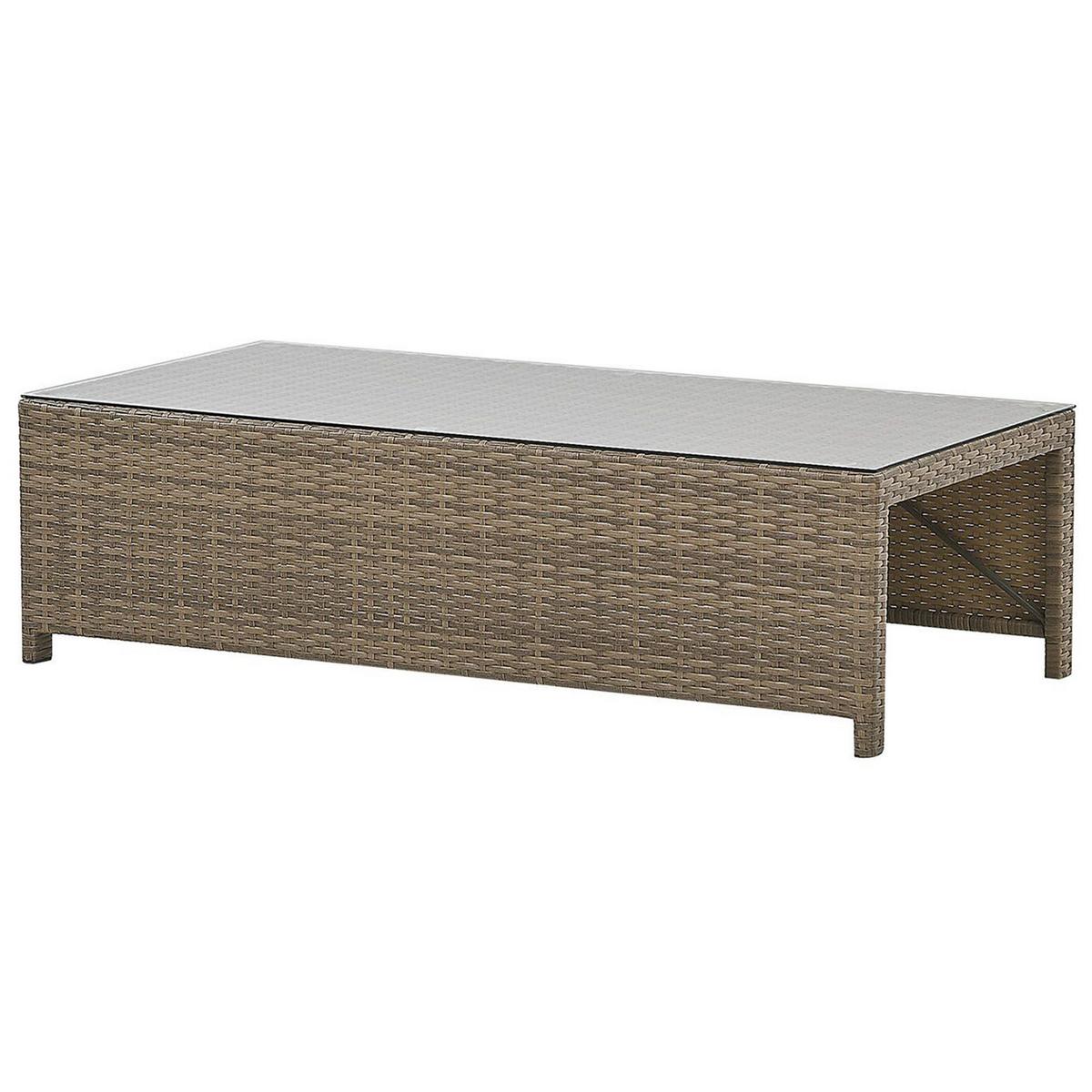 LOUNGE-SET 5-Sitzer Braun Belluno - Braun, Kunststoff - Beliani