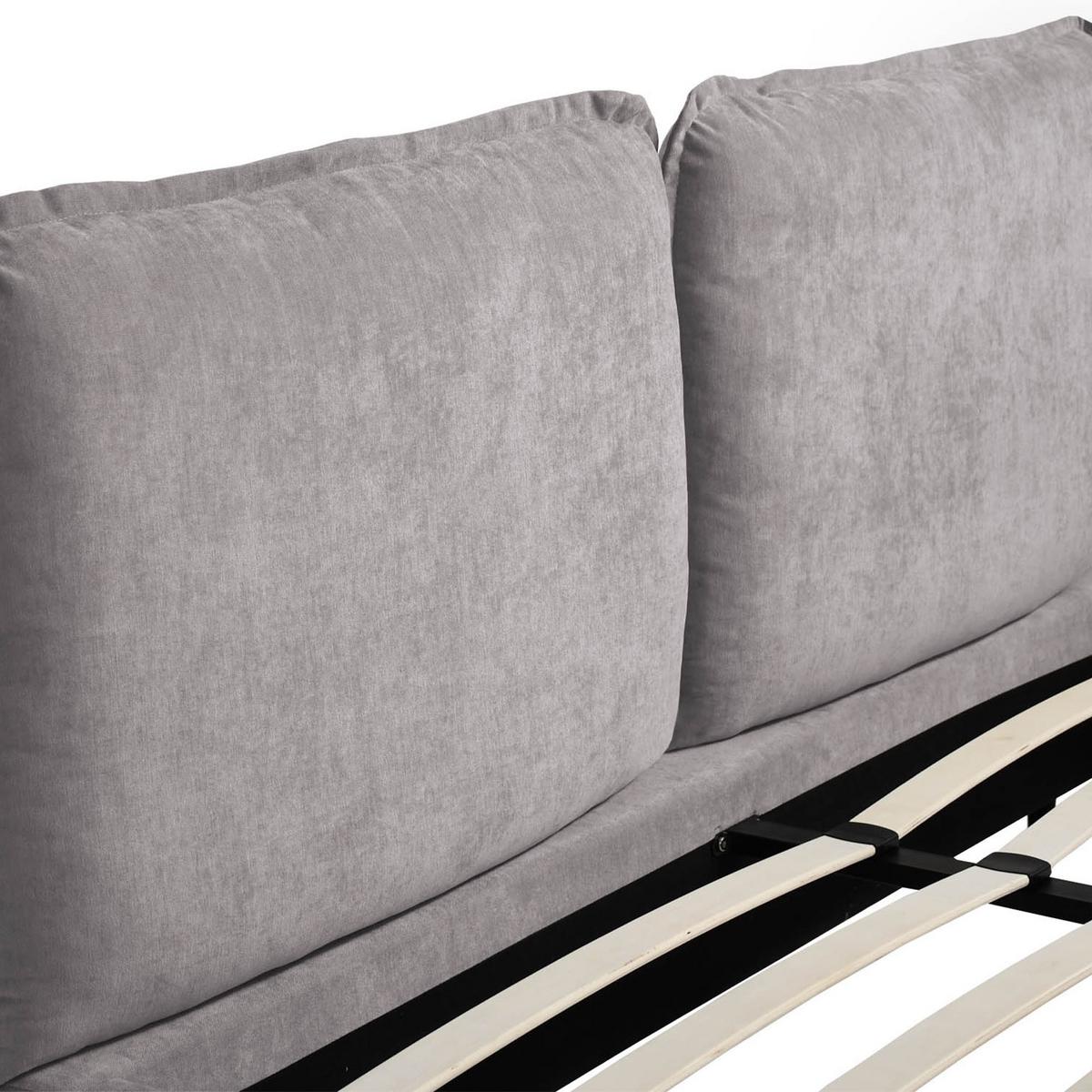 POLSTERBETT Sombra, Doppelbett 160x200 cm ohne Matratze, Chenille-Stoff, Grau - Grau, Metall (160/200cm) - Beautysofa