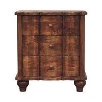 NACHTKASTEN Valencia, 3 Schubladen, Dunkelbraun - Dunkelbraun/Messingfarben, Holz/Metall (55/63/40cm) - Artisan Furniture