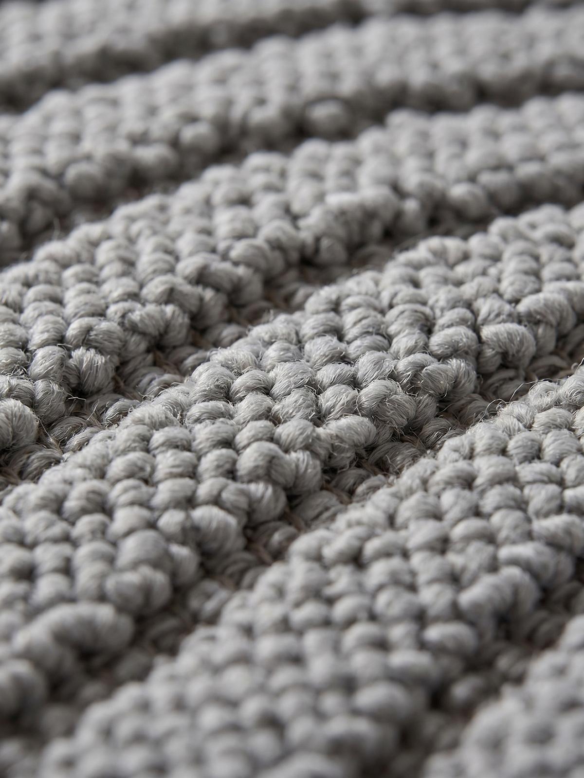 TEPPICH Flachgewebe LANGAU in Silber, mit geometrischen Bögen, 60 x 110 cm - Silberfarben, Textil (110/60cm) - KADIMA DESIGN