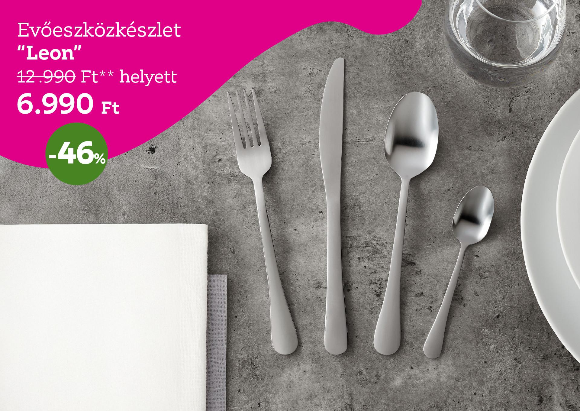 Evőeszközkészlet  LEON 12990 Forint helyett 6990 Forint, kedvezmény mértéke 46%