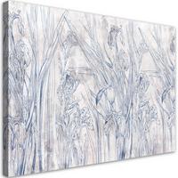 WANDBILD iris blumenkonturen blau - Blau, Textil (60/40cm) - Feeby