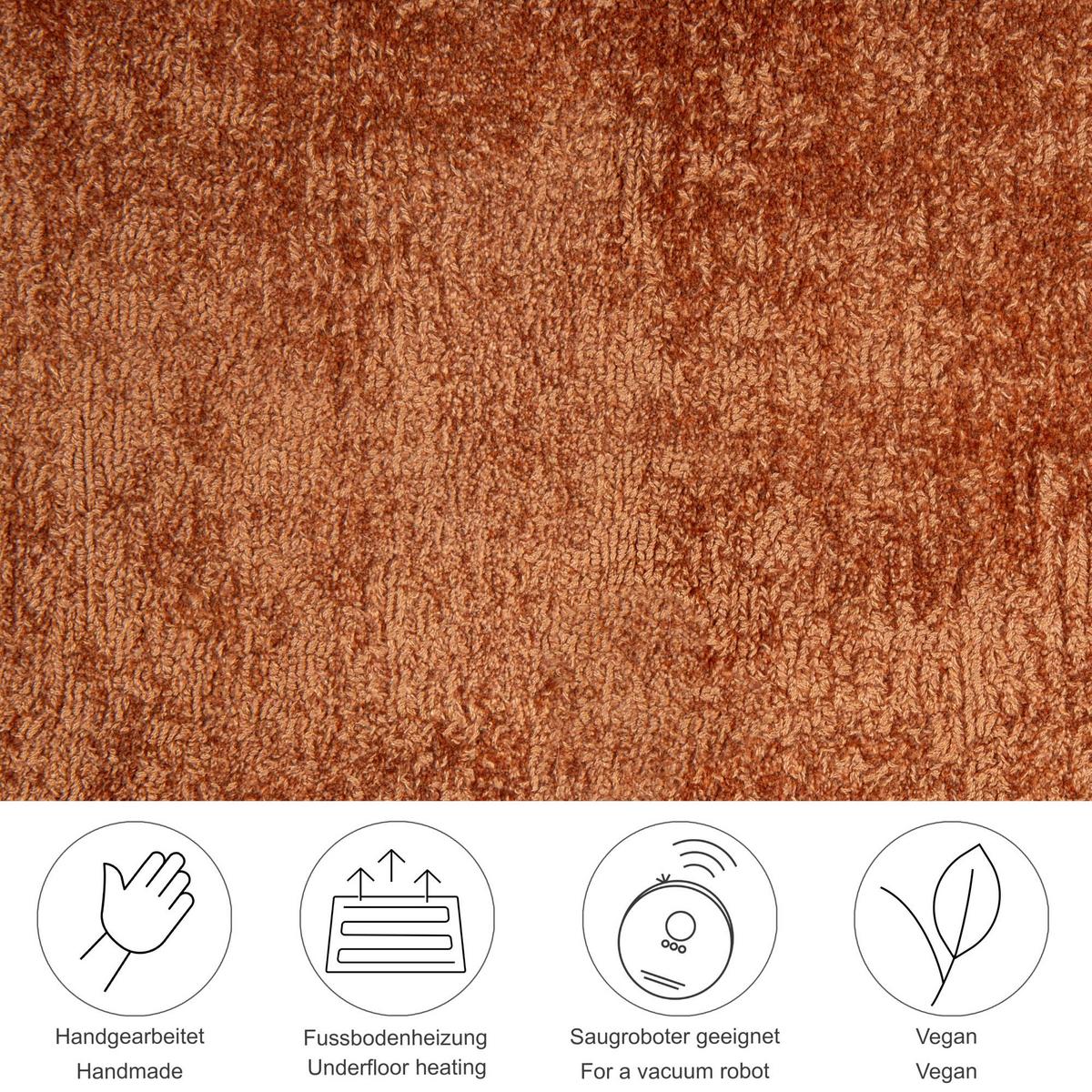 VISKOSETEPPICH Star 40x60 cm - Kupferfarben, Textil (40/60cm) - THEKO