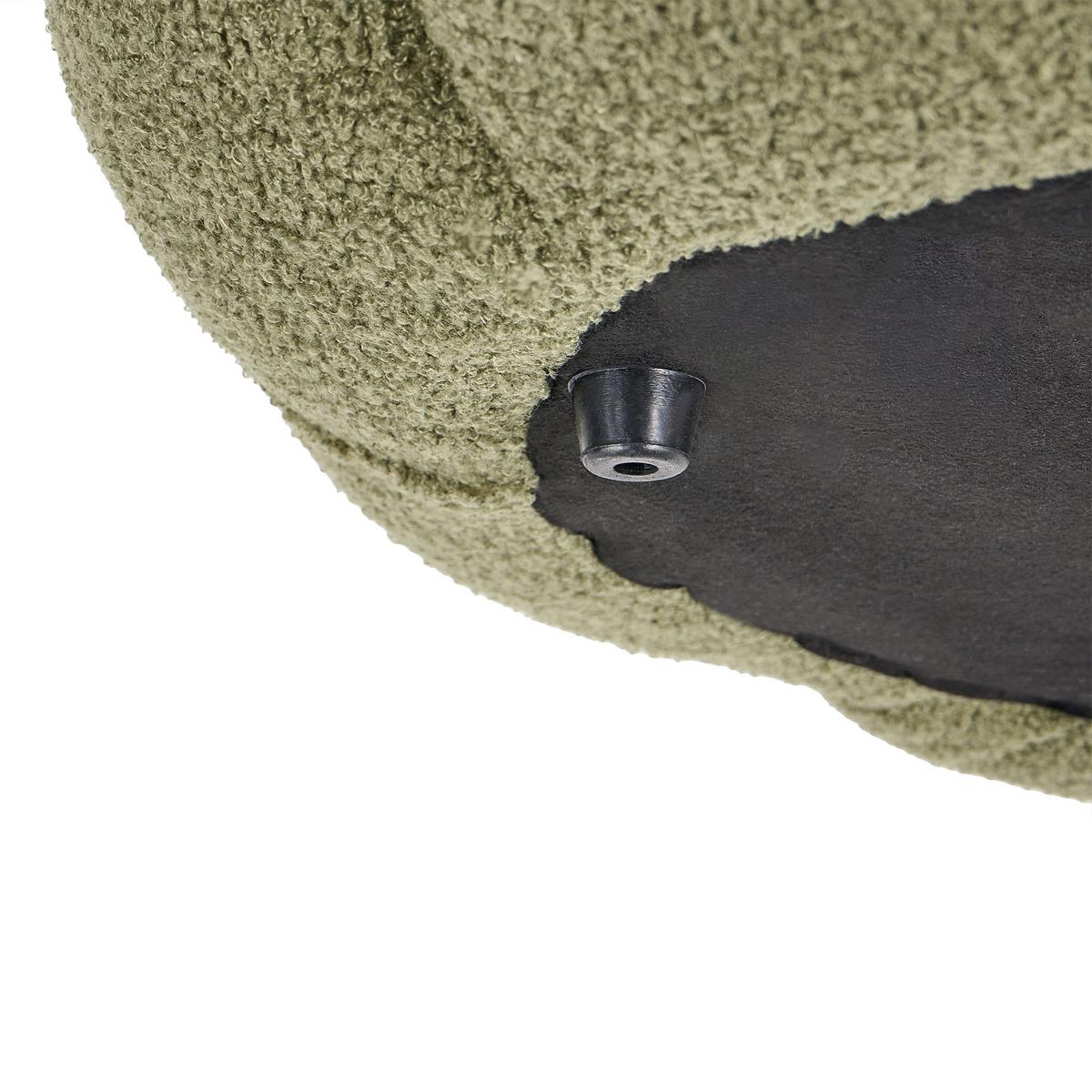POUF Bouclé Grün Beaufort - Hellbraun, Textil (60/27/60cm) - Beliani