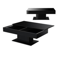 COUCHTISCH Lünen 110/60/40 - Schwarz Hochglanz, Holzwerkstoff (60/110/40cm) - [en.casa]
