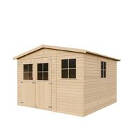 HOLZ-GARTENHAUS - H226x316x324 cm/9 m² - M335 - Beige, Holz (324/226/297cm) - Timbela