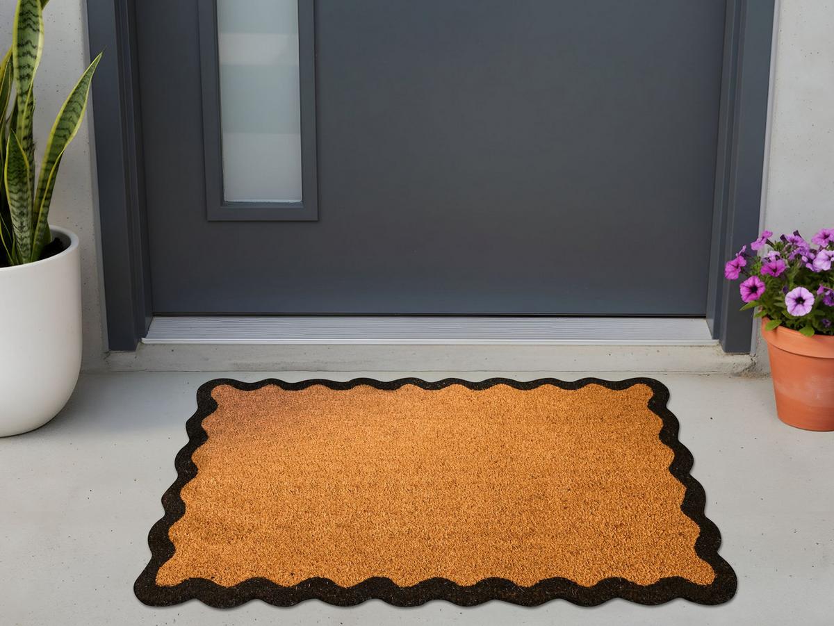 FUSSMATTE Naturfarben 60/90 cm Kokosfasern Pinatubo - Naturfarben, Textil (60/90cm) - Beliani