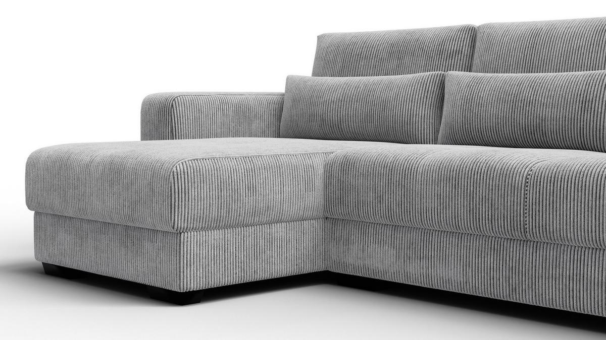 ECKSOFA OLI 4-Sitzer links, hellgrau - Hellgrau, Holz/Textil (295/172cm) - Wozimo