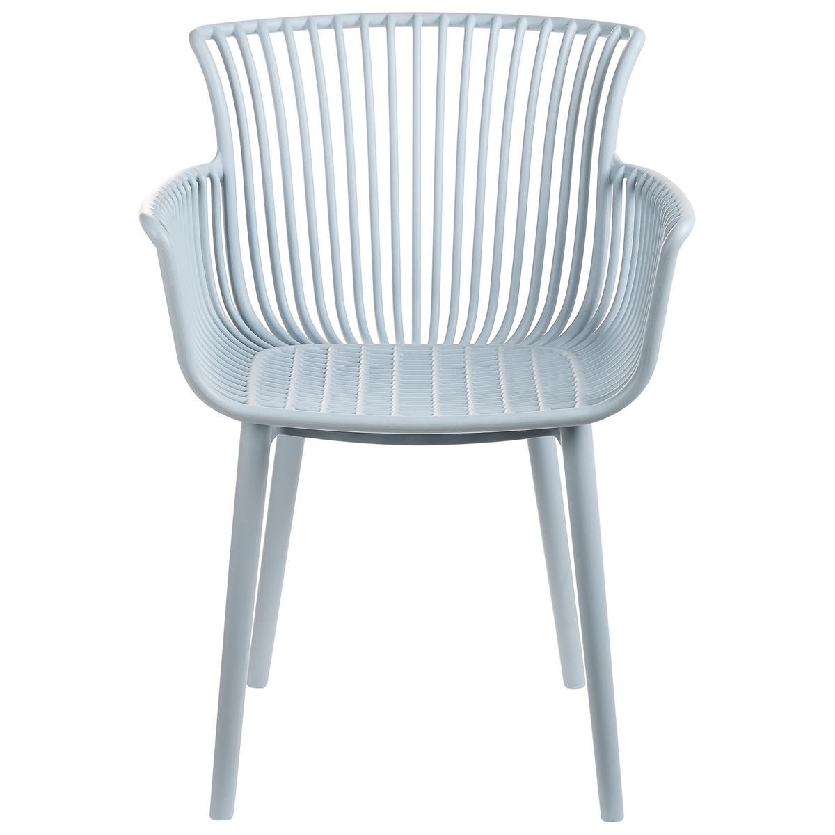 GARTENSTUHL 4er-Set Hellblau Pesaro - Blau, Kunststoff (58/84/45cm) - Beliani