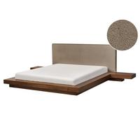 BETT mit Lattenrost 160/200 cm MDF-Platte Taupe Zen - Taupe, Holz (160/200cm) - Beliani