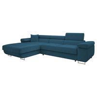 ECKSOFA Torezio Mini Cord, Seite: Links - Blau, Holz/Textil (280/170cm) - MIRJAN24