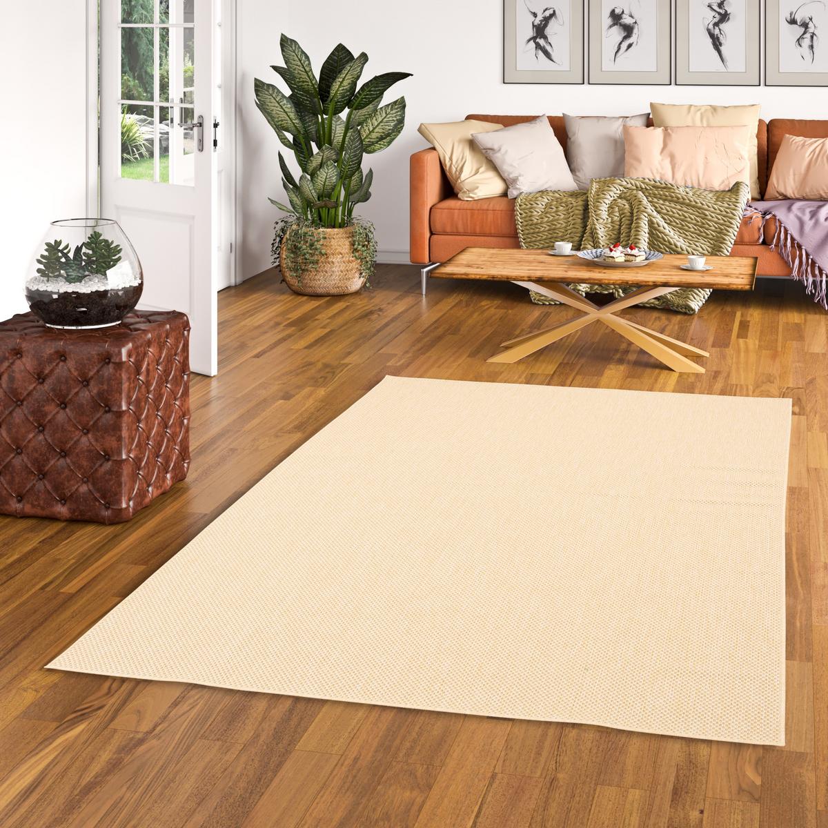 IN & OUTDOOR TEPPICH FLACHGEWEBE VALENCIA MIX - Honig, Textil (80/150cm) - Pergamon