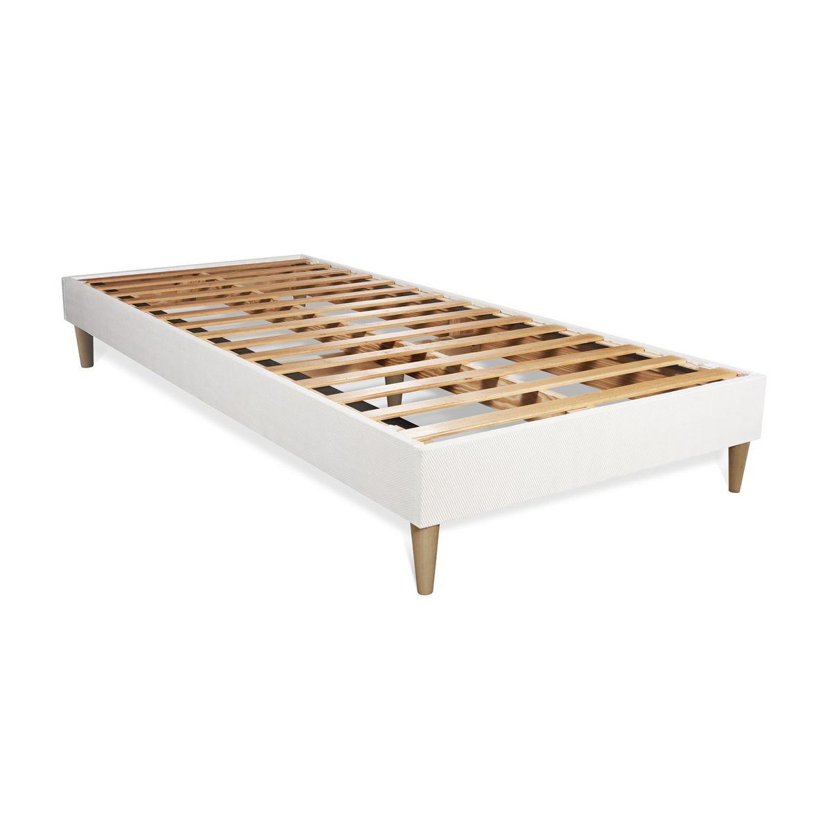 BETT Balmoral Memory-Schaum 90 x 190 cm h3 - Kit Bettgestell Weiß - Beige/Weiß, Karton/Holz (90/190cm) - ROYAL PALACE BEDDING
