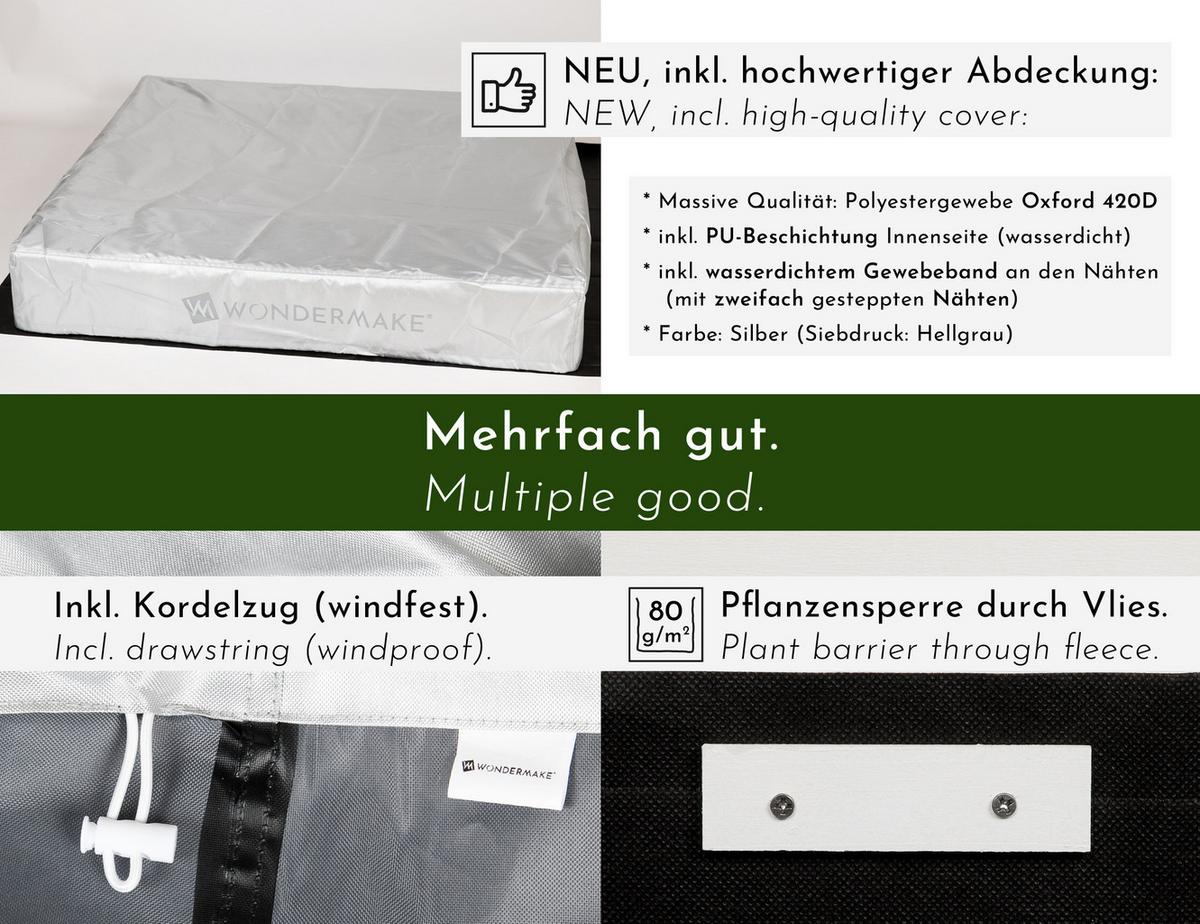 SANDKASTEN arena2 - Weiß, Holz (113/113/19cm) - WONDERMAKE