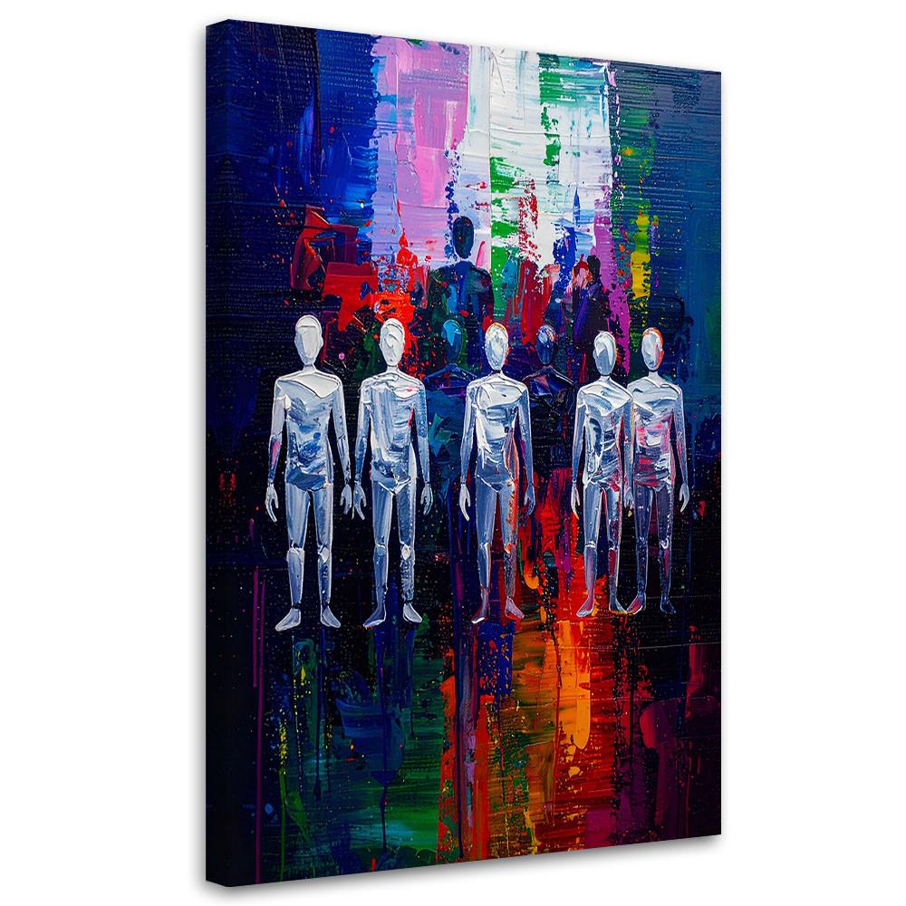 LEINWANDBILD Figuren Abstrakt Bunt 40x60cm - Multicolor, Textil (40/60cm) - Feeby