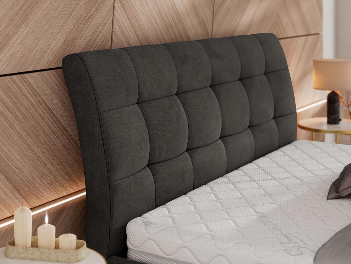 POLSTERBETT GALA CLASSIC 180/200 - Dunkelgrau Velvet - Multipocket-Matratze - Dunkelgrau, Textil (180/200cm) - MKS