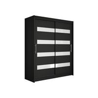 SCHWEBETÜRENSCHRANK Westa IV - Silberfarben/Schwarz, Holzwerkstoff/Metall (150/200/58cm) - MIRJAN24