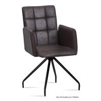 ARMLEHNSTUHL (4er-Set) Devina 52x91x60 Schwarz/Espresso - Dunkelbraun/Schwarz, Kunststoff (60/91/52cm) - 58aufmkessel