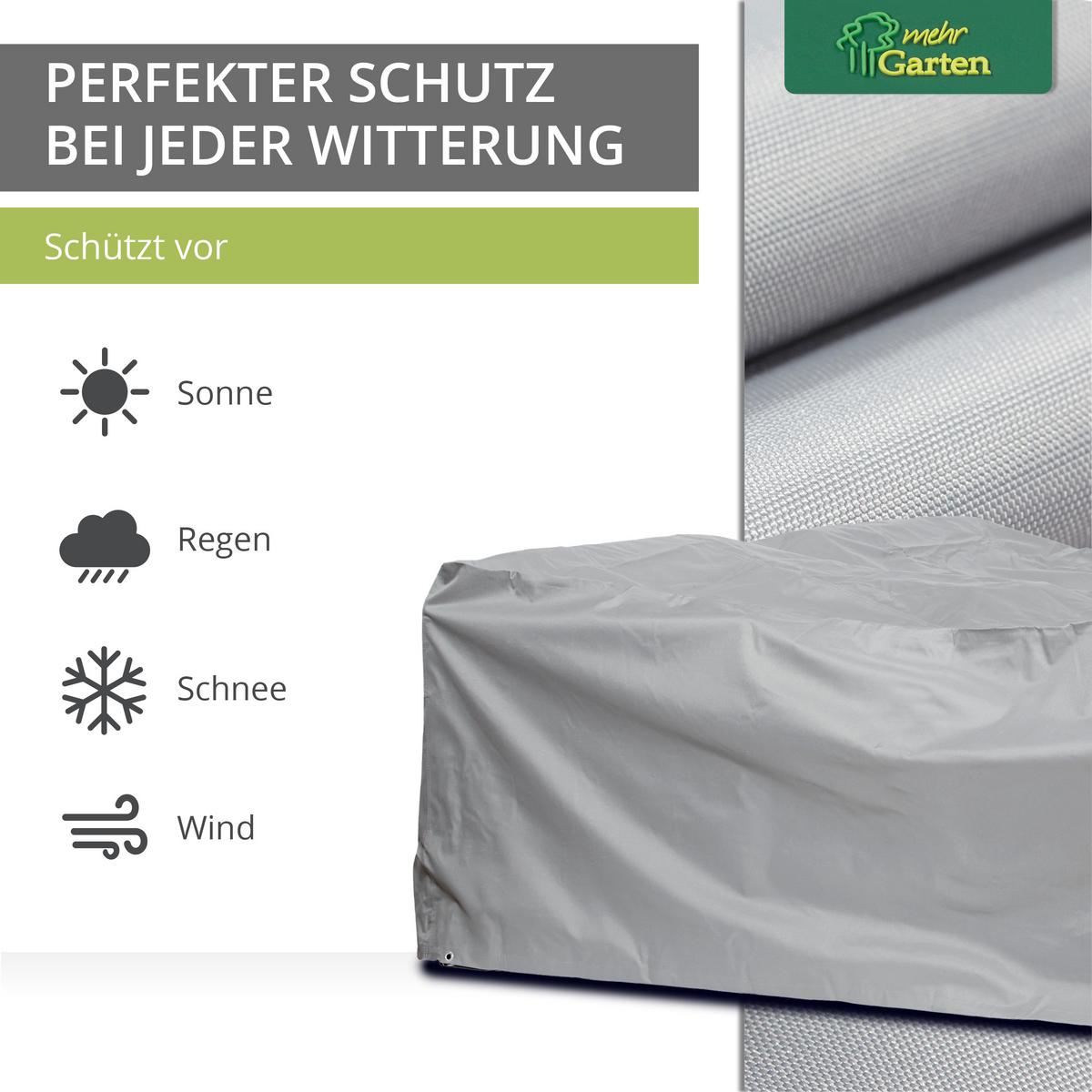SCHUTZHÜLLE für Loungegruppe rechteckig / quadratisch SHP-60102 - Grau, Kunststoff (225/80/225cm) - mehr Garten