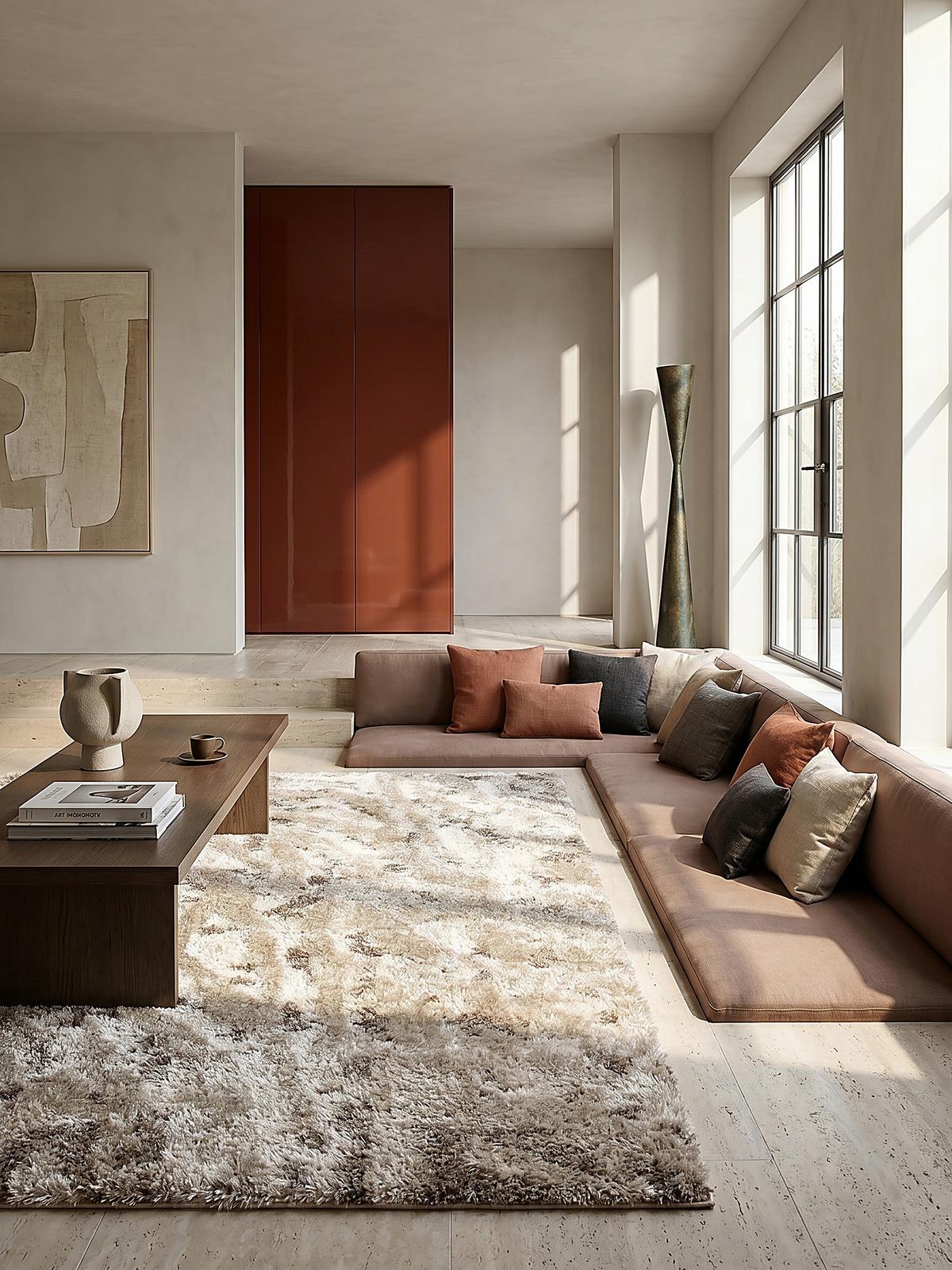 HOCHFLORTEPPICH DOVEL, abstrakt, Natur, 200 x 290 cm - Beige, Textil (290/200cm) - KADIMA DESIGN