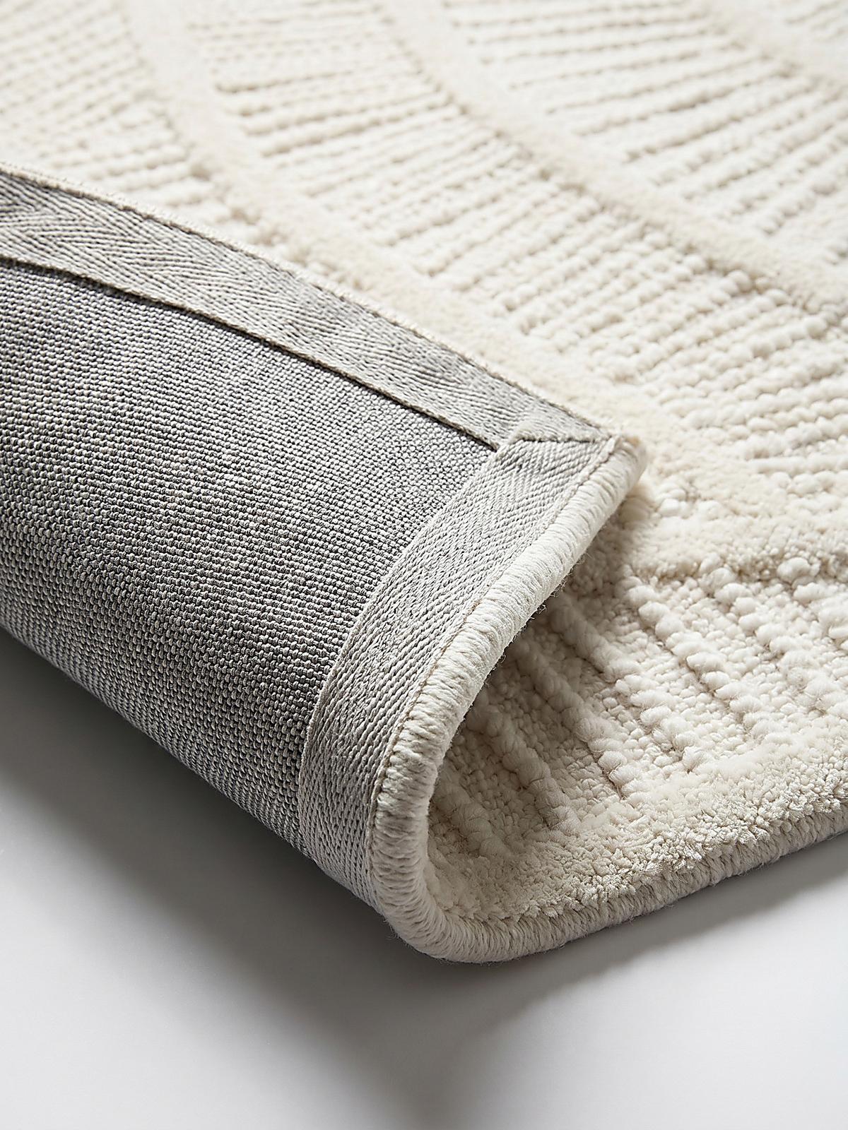 WOLLTEPPICH CARVE, abstrakt, Weiß, 140 x 200 cm - Beige, Textil (140/200cm) - KADIMA DESIGN
