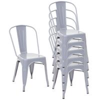 STUHL METALL Grau 6er-Set - Grau, Metall (45/87/43cm) - MCW