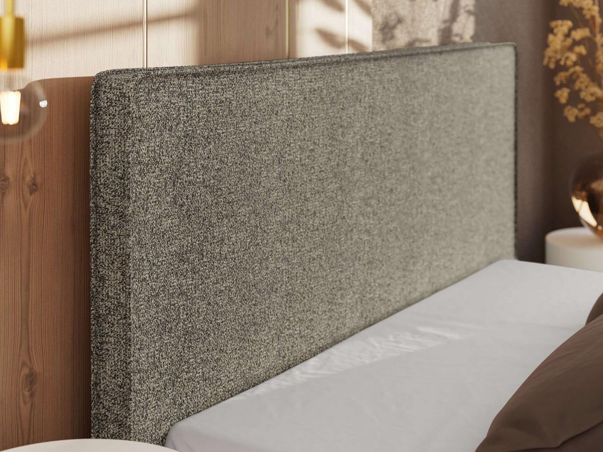 POLSTERBETT CORIVO CLASSIC 200/200 - Grau Strukture - Pocket-Matratze - Schwarz/Grau, Kunststoff/Textil (200/200cm) - MKS