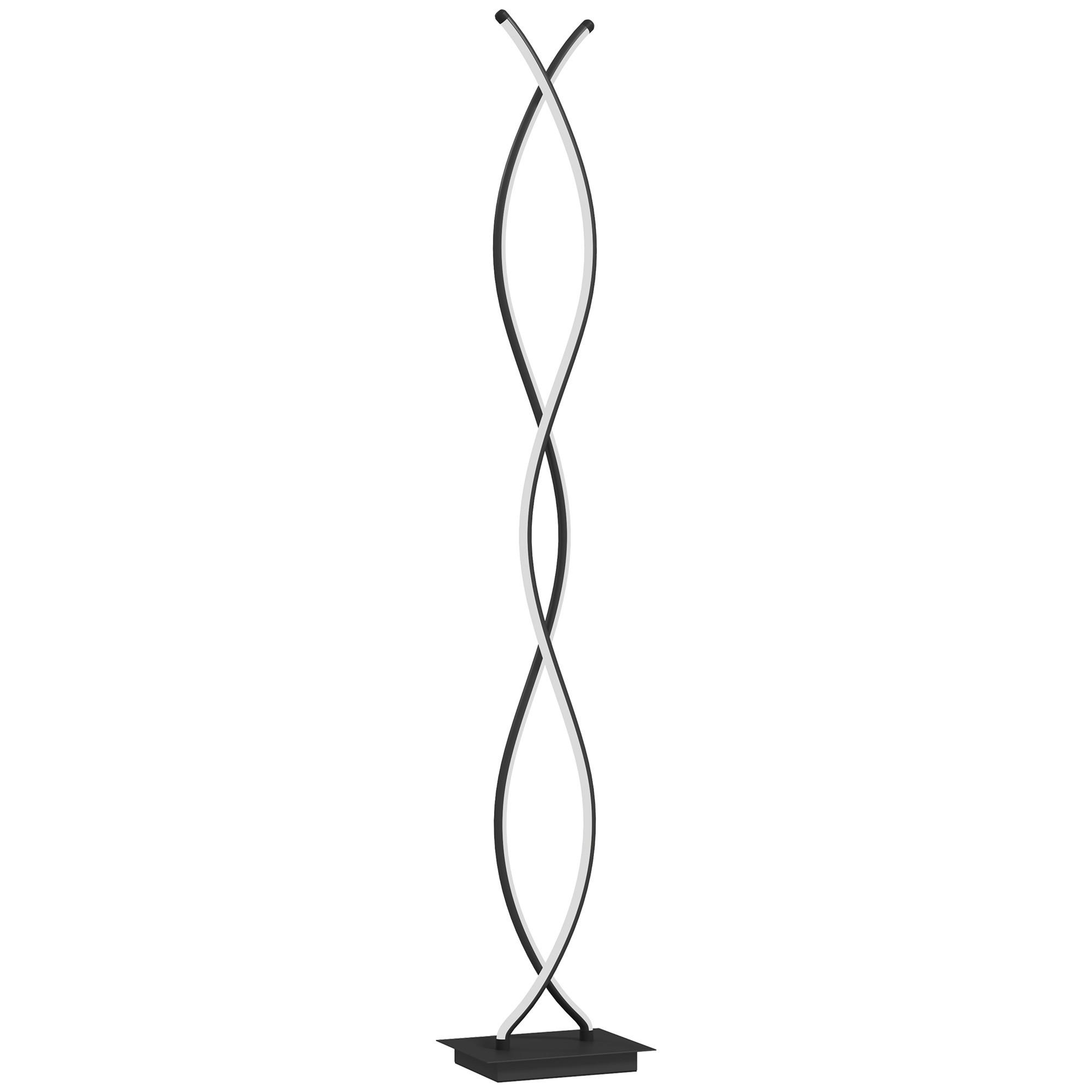 STEHLAMPE Aluminium Schwarz - Schwarz, Metall (25/20/144cm) - HOMCOM